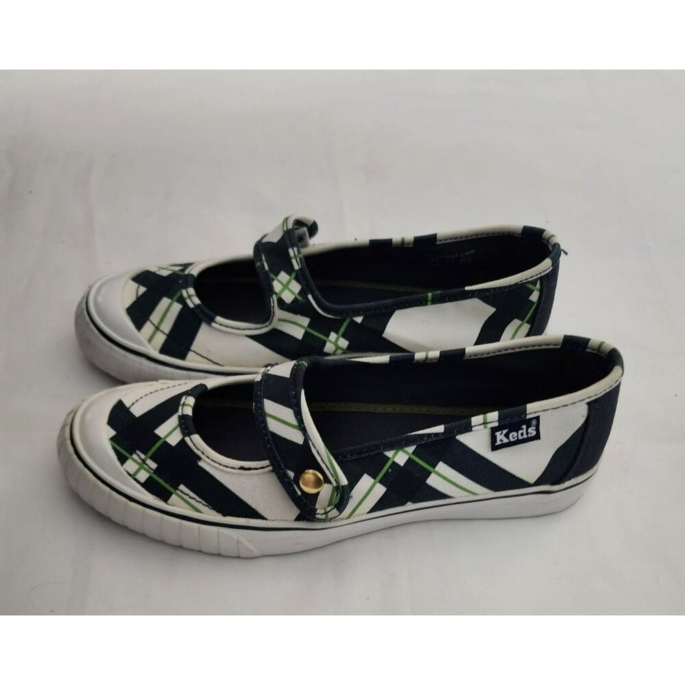 Keds Women's Navy/White WF21886 Craze Chatham Plaid Mary Jane Shoe Size 6 - Picture 4 of 10